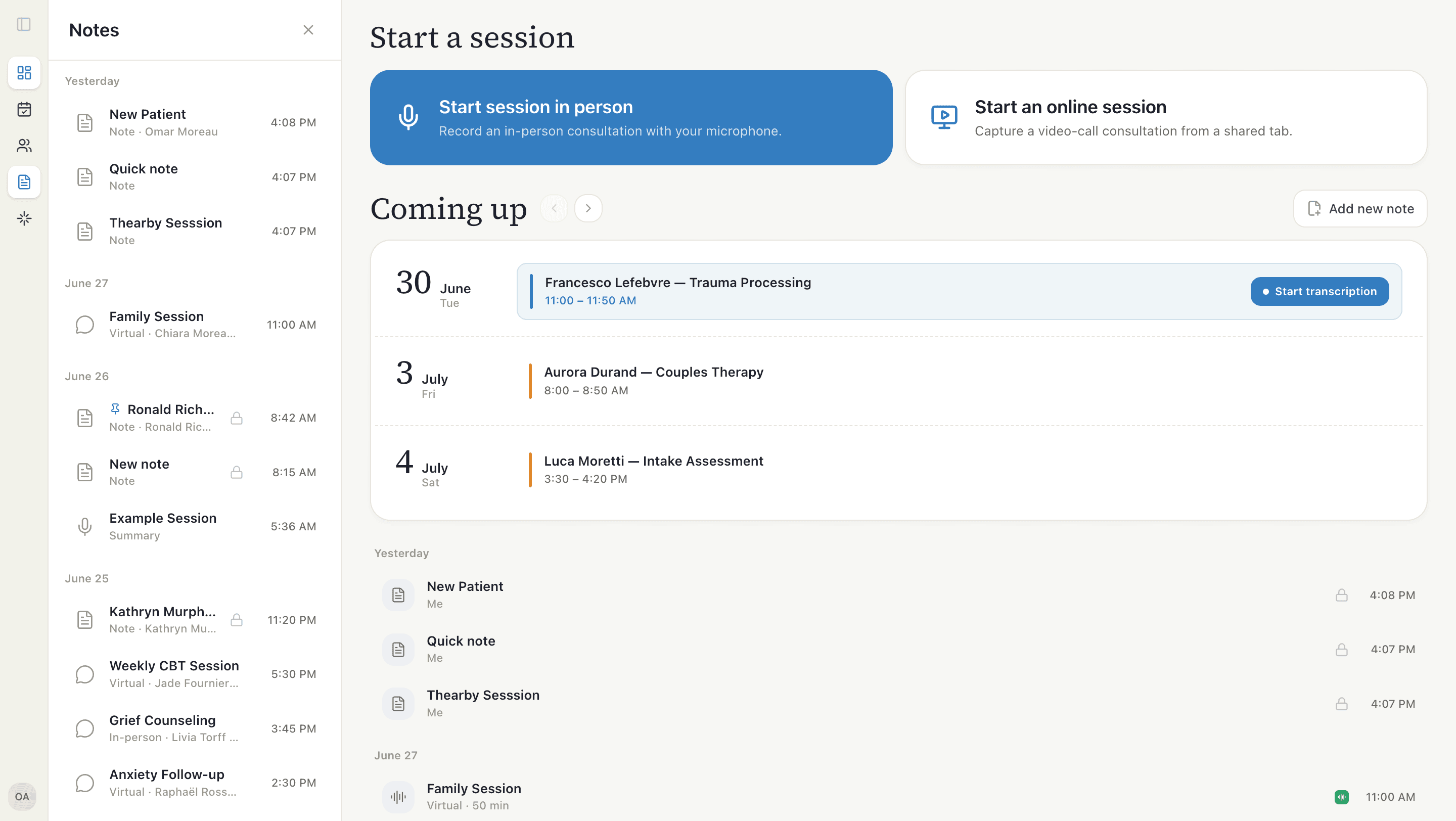 The Scriva dashboard